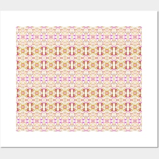 Geometric Pattern of Festival of Colorful Clovers on White Posters and Art